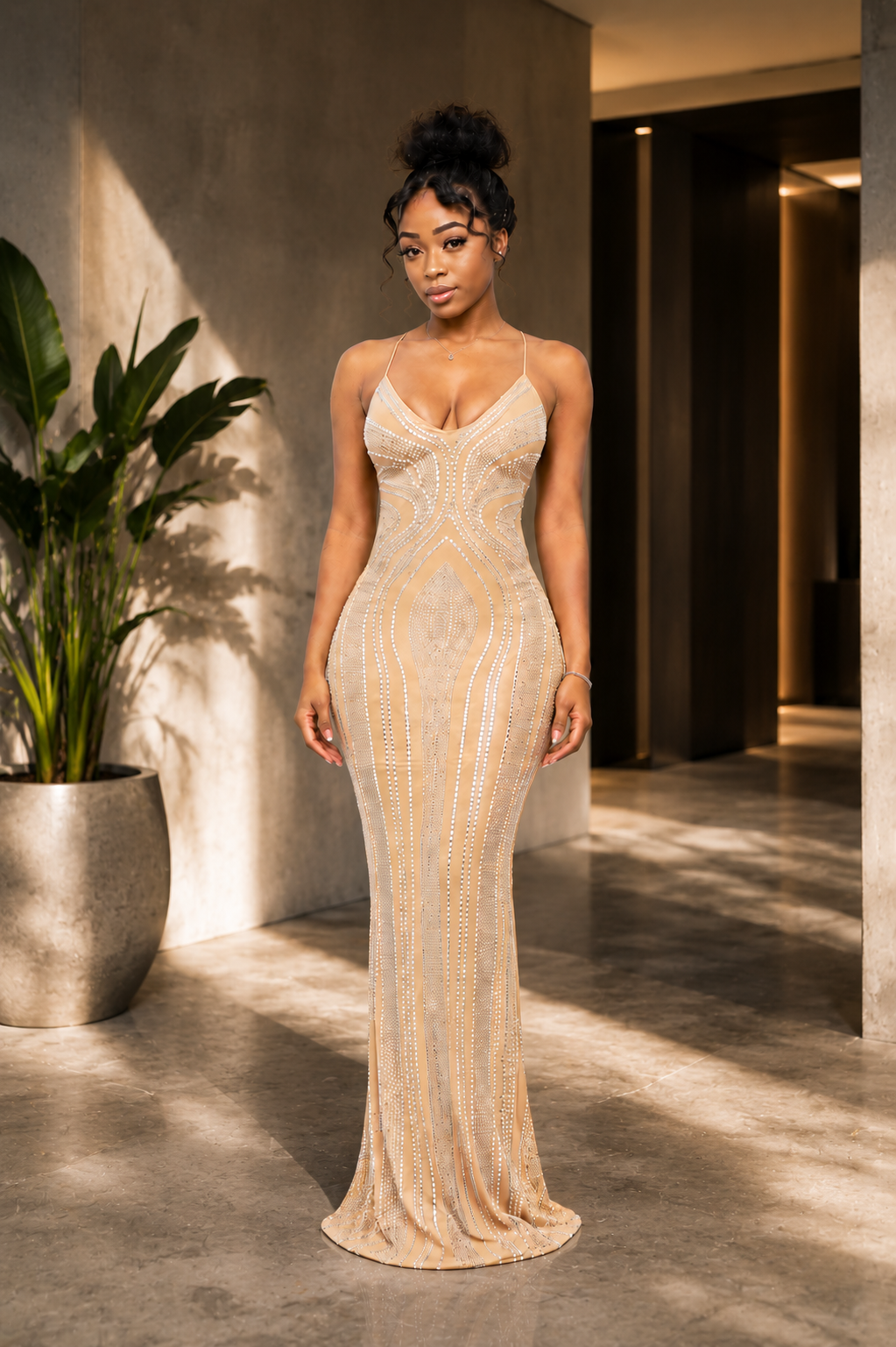 beige sparkly dress Back Slit Bodycon Mini Dress Bodycon With side seam pockets Fabric Color:Coral floral beach set