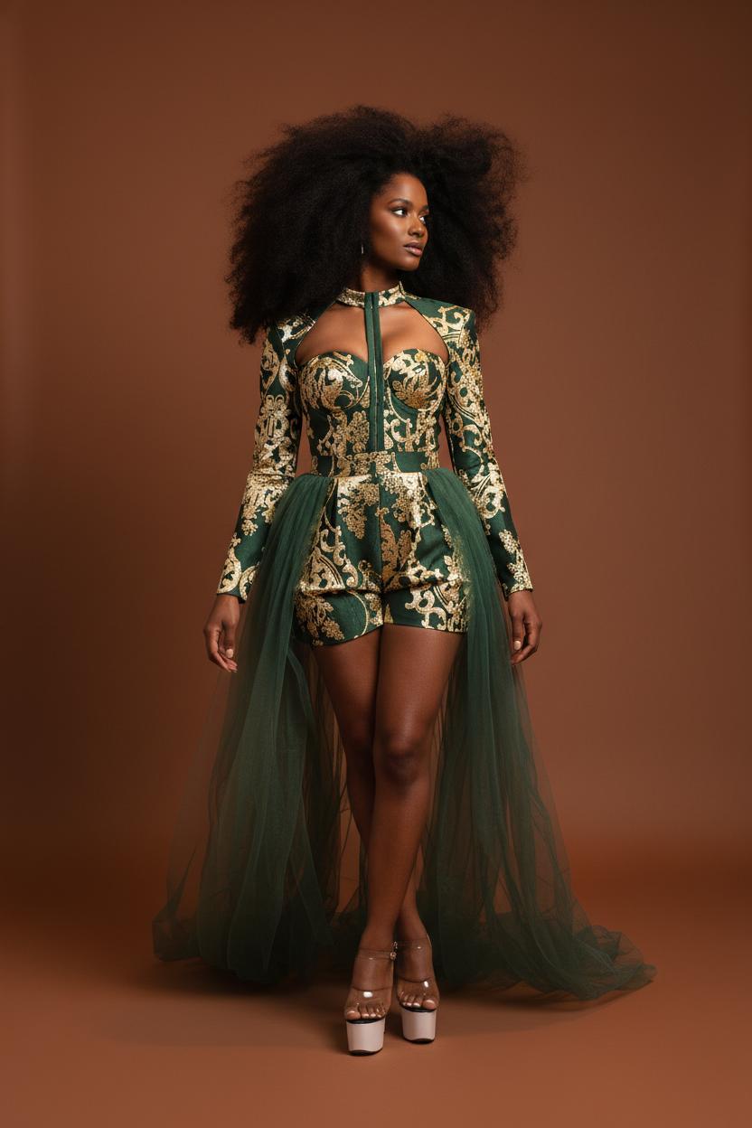Metallic Romper Dress image 0