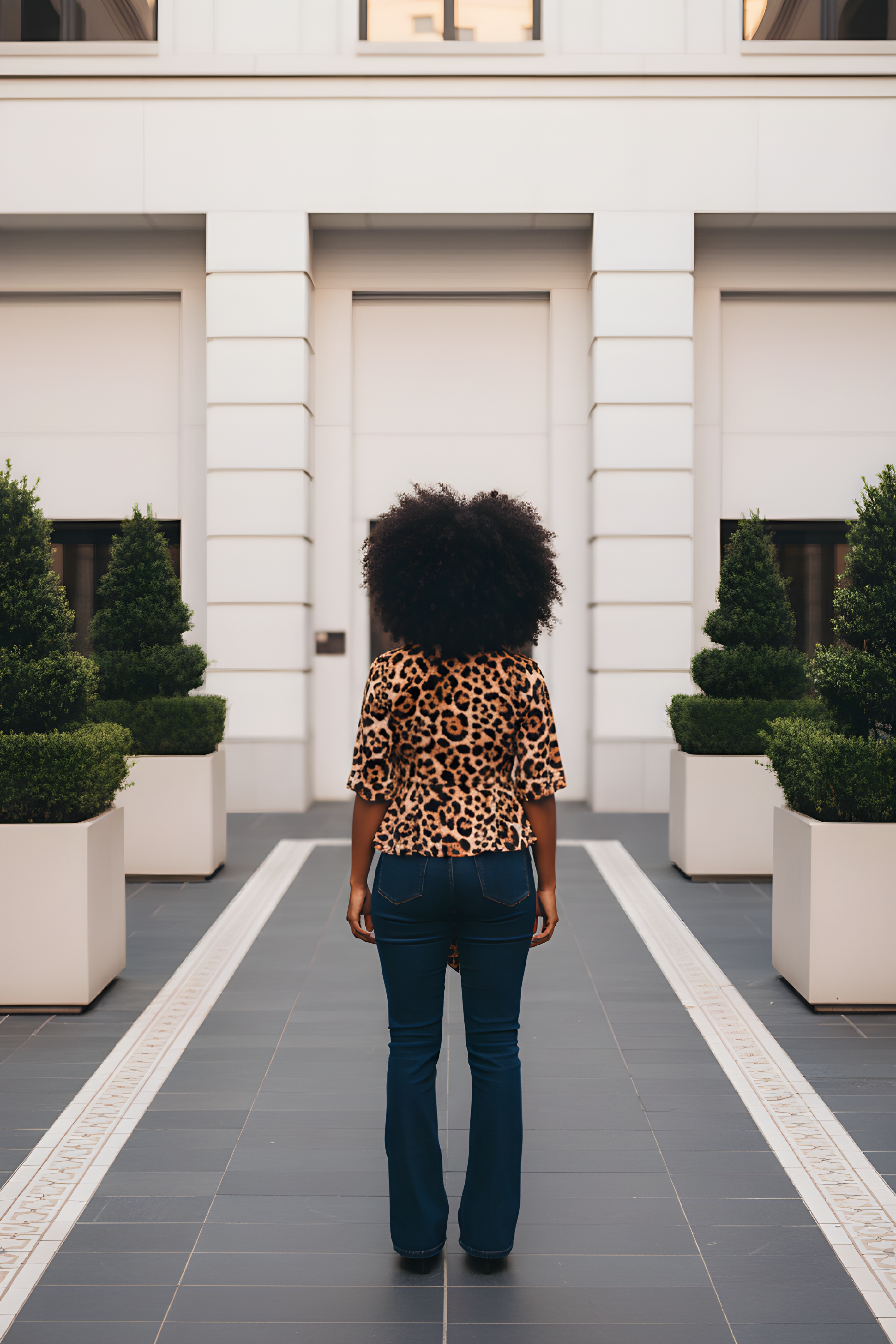 Leopard Print Tie-Front Peplum Top image 1