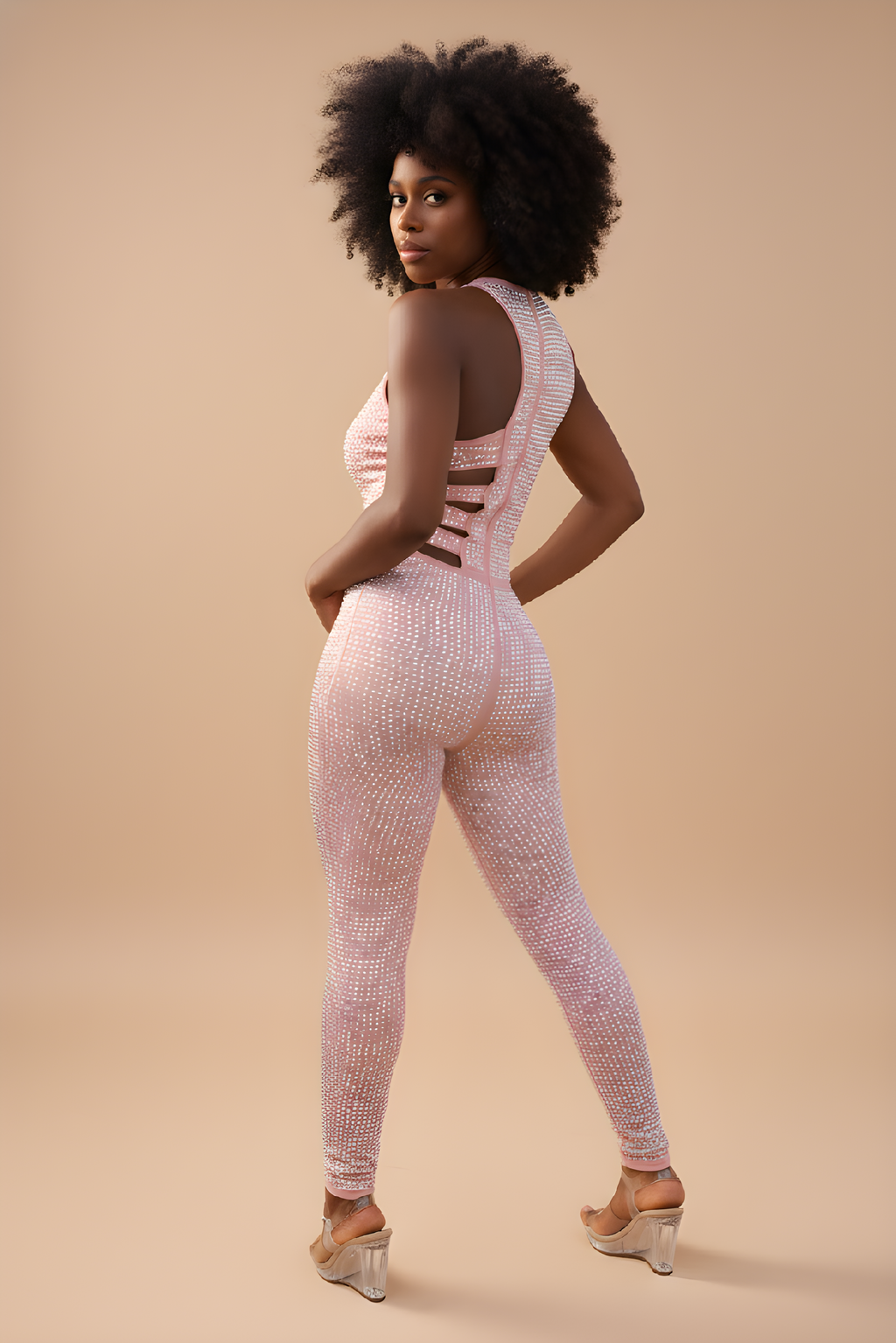 Rhinestone Cut Out Jumpsuit image 1