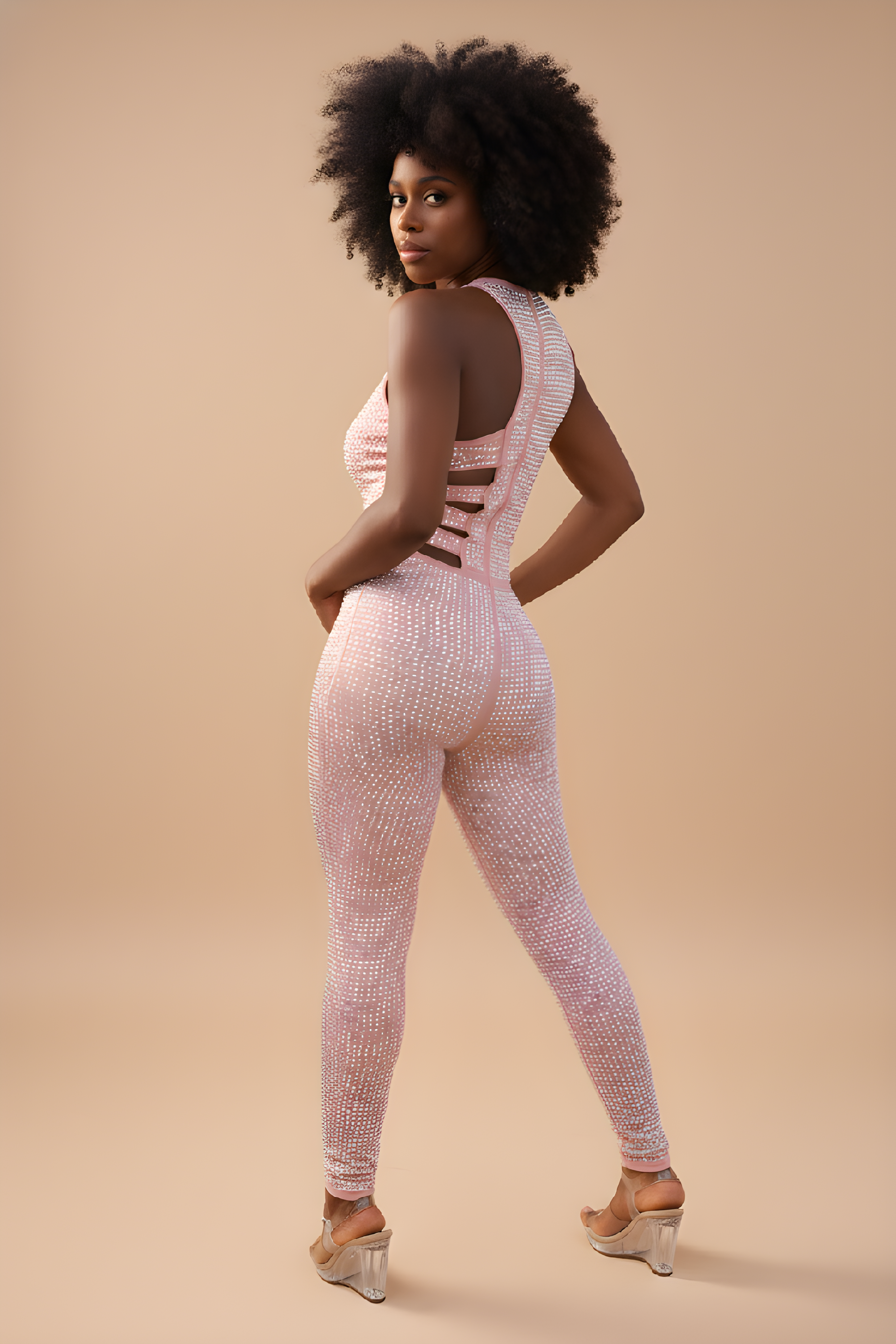 Rhinestone Cut Out Jumpsuit image 1