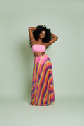 Rainbow Pleated Maxi Skirt Set image 0