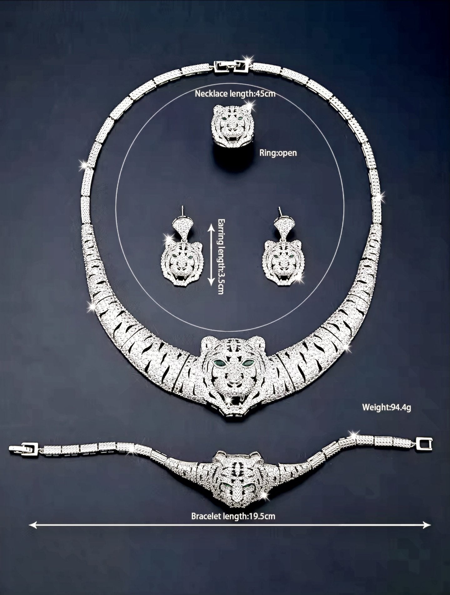 Tigar Design Necklace Set