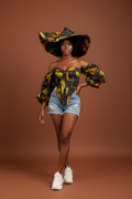 Ankara-Designed Top with Coordinating Hat Set