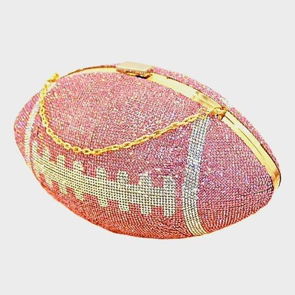 Fabby Glamtique Bag Pink Bling Football Clutch