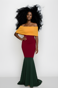Fold-Over Shoulders Maxi Dress image 0