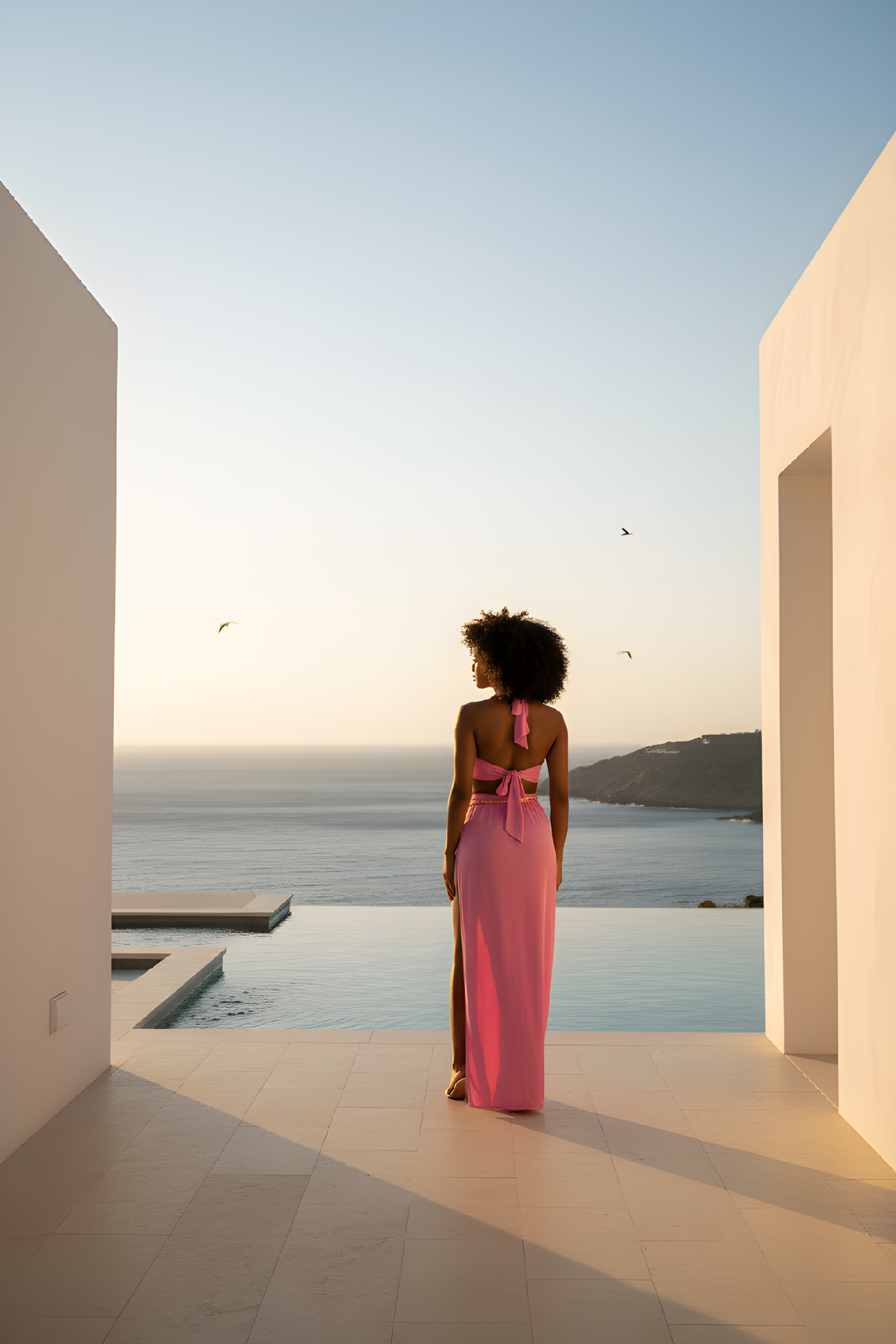 Pink Halter Bikini Set & High-Slit Wrap Skirt Resort Set image 2