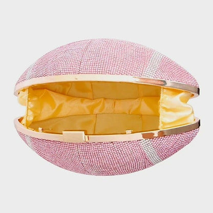 Fabby Glamtique Bag Pink Bling Football Clutch