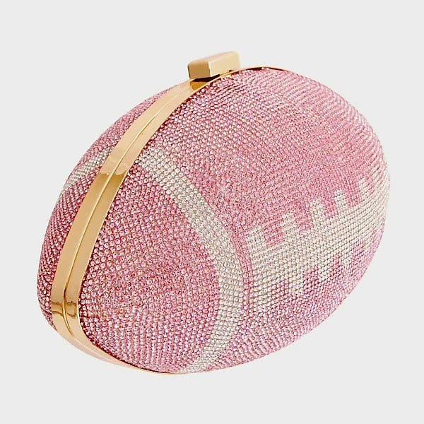 Fabby Glamtique Bag Pink Bling Football Clutch