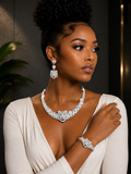 Luxury Crystal Jewelry Set-Necklace, Bracelet, Earring