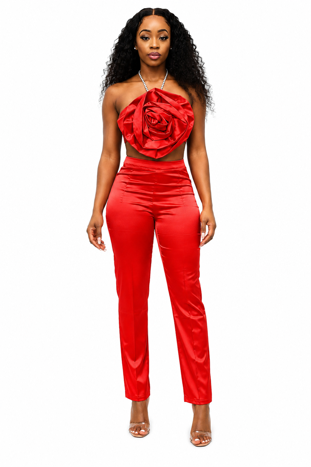 Rose Bloom Statement Pant Sets
