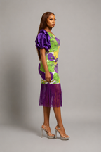 Floral Off-Shoulder Fringe Midi Dress