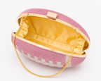 Pink Rhinestone Football Clutch Purse