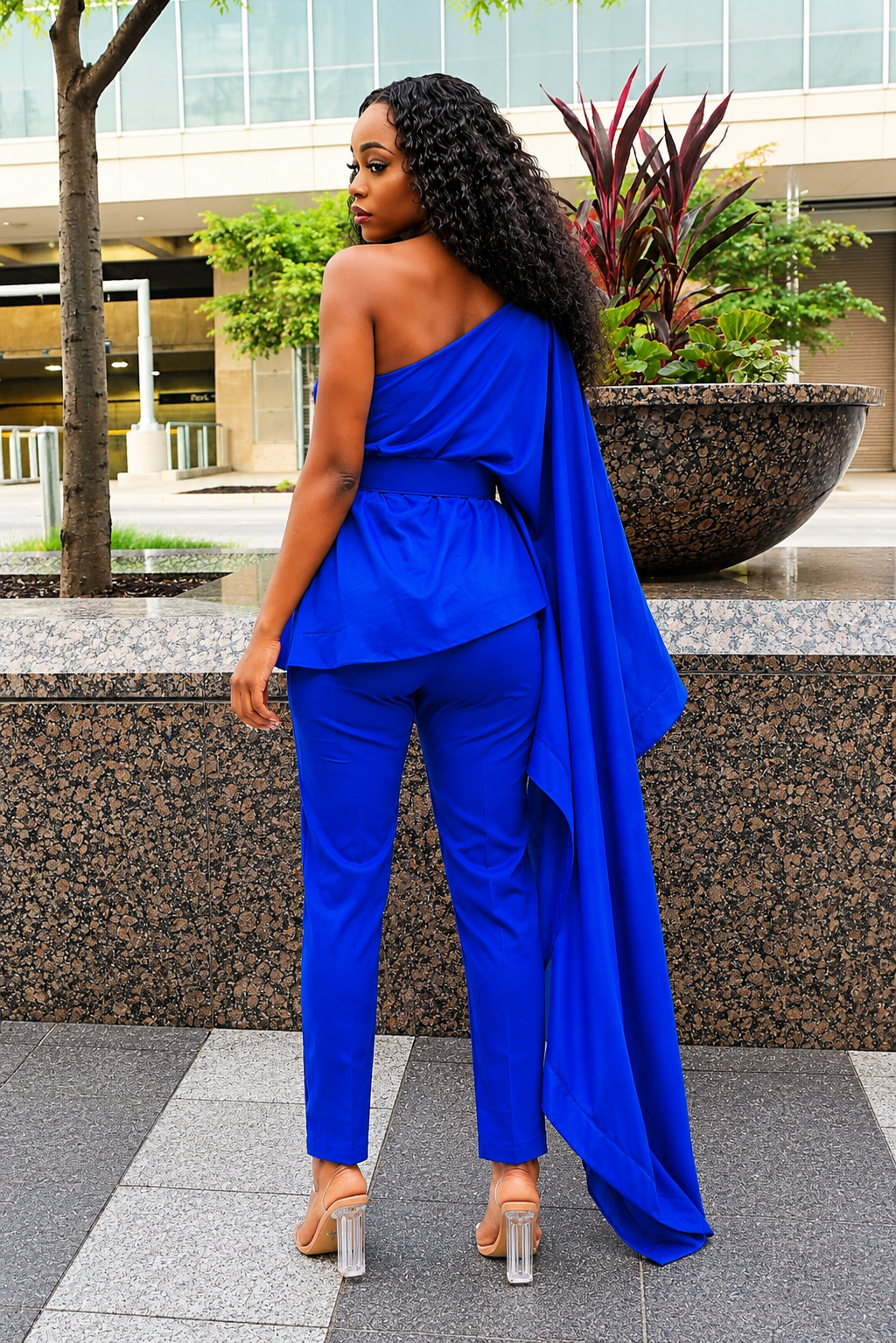 One Shoulder Asymmetrical Pant Set