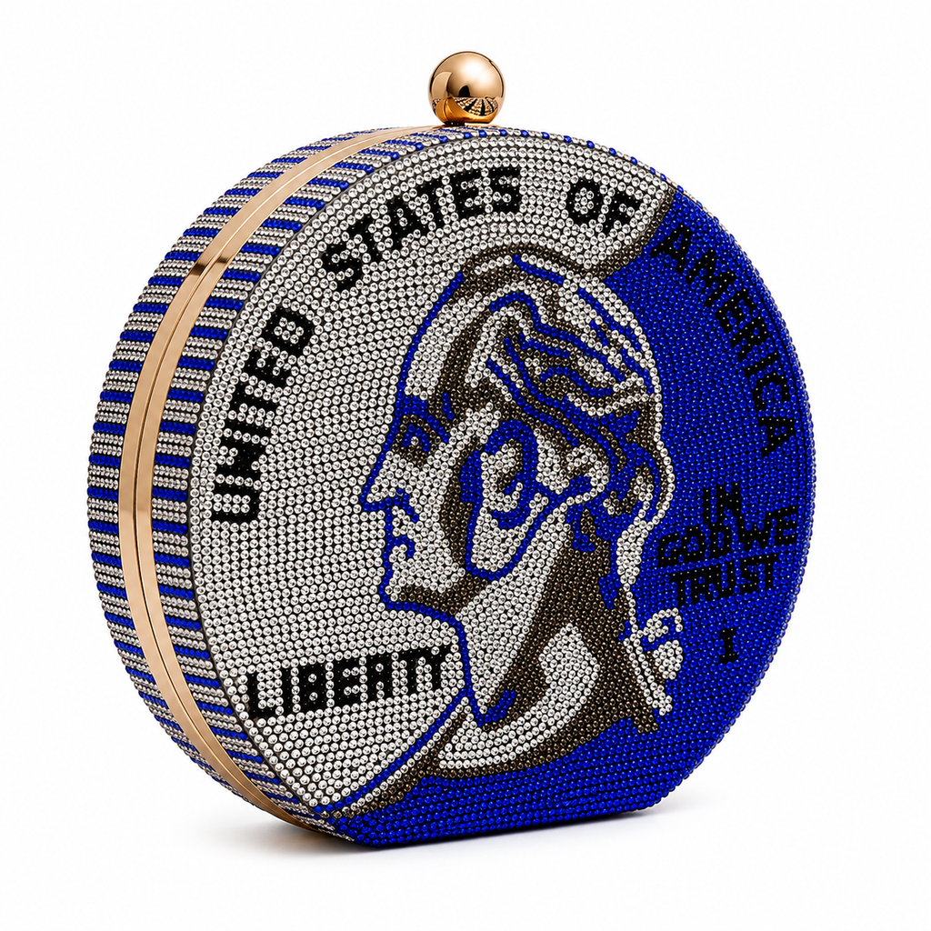 Crystal Dollar Coin Clutch Purse