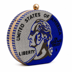 Crystal Dollar Coin Clutch Purse
