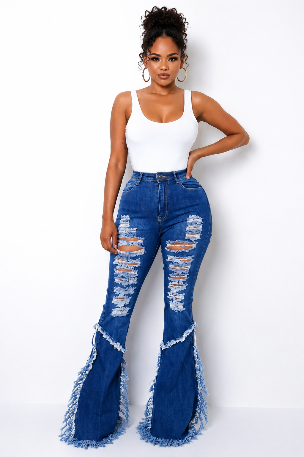 Distressed Flare Jeans