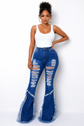 Distressed Flare Jeans