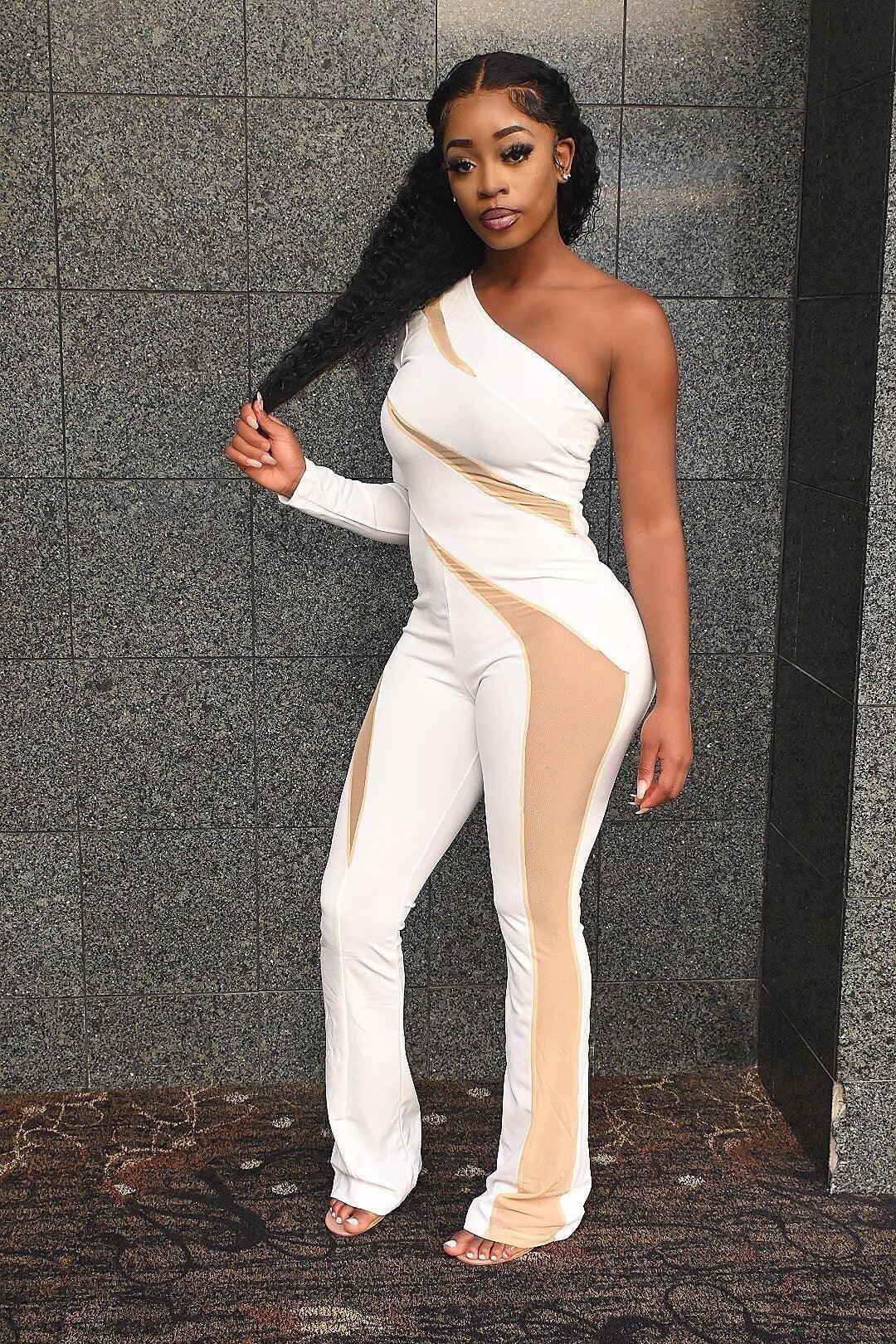 Fabby Glamtique Jumpsuit Mesh Jumpsuit