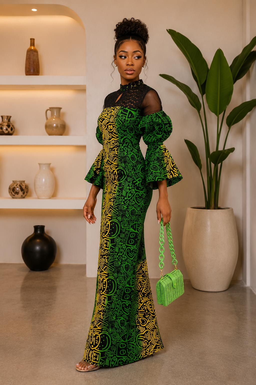 Ankara Print Maxi Dress - Fabby Glamtique