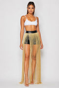 Gold Fringe Tassel Shorts Overlay