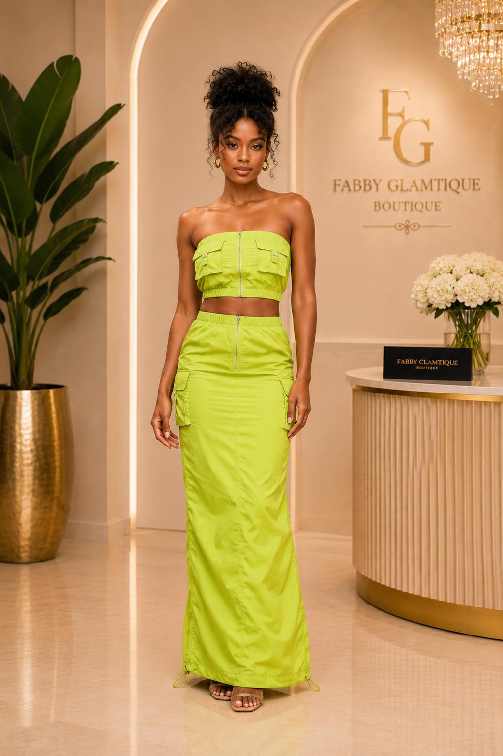 Cargo Maxi Skirt Set
