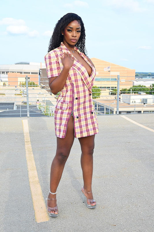 Plaid Blazer Dress