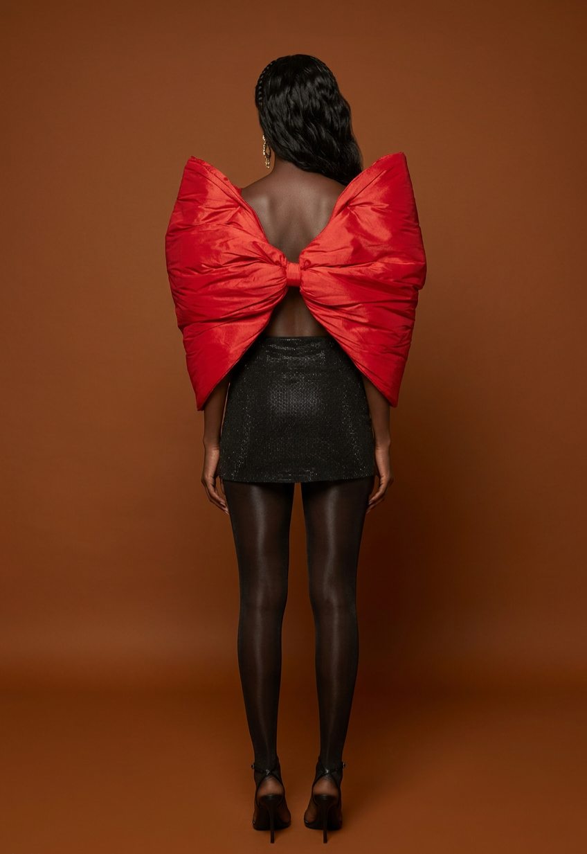 Ruby Royale Statement Bow Top